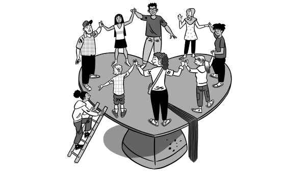 Illustration representing the concept of loving WellSpring Private School values