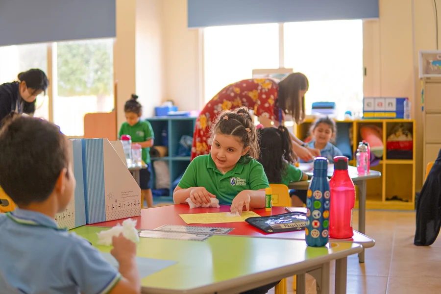 students at WellSpring Private School learning about arts and crafts